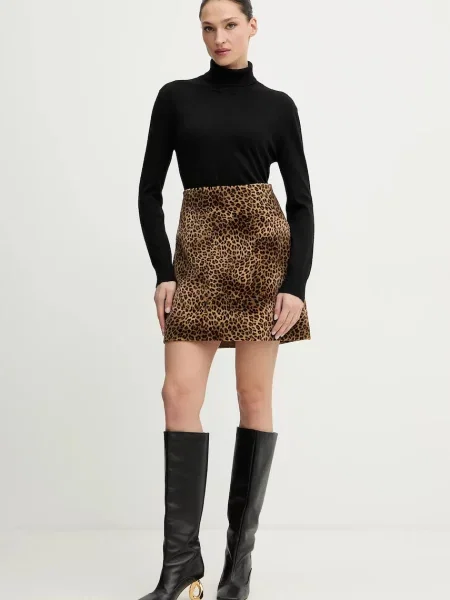 Спідниця Weekend Max Mara DISCO mini розкльошена коричневий