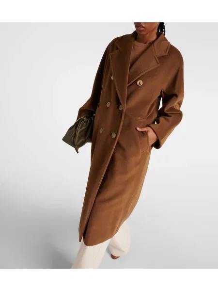 Μάλλινο παλτό Max Mara καφέ