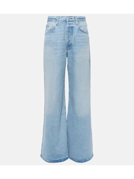 Široke kavbojke Citizens Of Humanity z visokim pasom modra