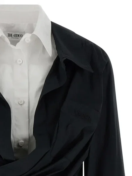 Rochie tip cămașă The Attico de costum negru
