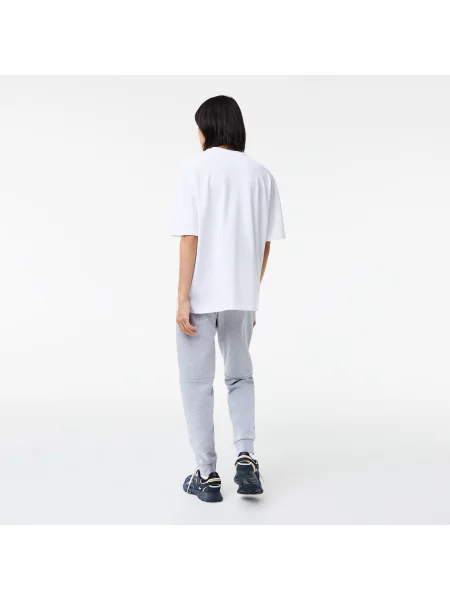 Lacoste Koszulka Z Luźnego Materiału Piqué Z Bawełny Organicznej biała