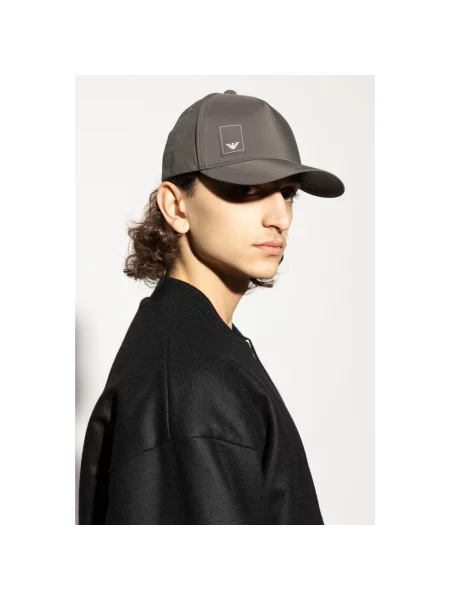 Czapka z daszkiem Emporio Armani szara