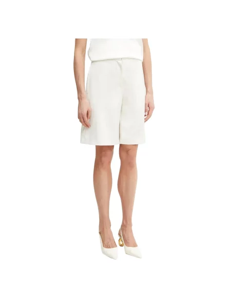 Patrizia Pepe szorty gładkie high waist beżowy