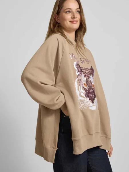 Bluza o kroju oversized z czystej bawełny z kapturem i nadrukiem z motywem Miss Goodlife