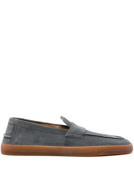 Pantofi loafer Henderson Baracco din piele de căprioară slip-on gri