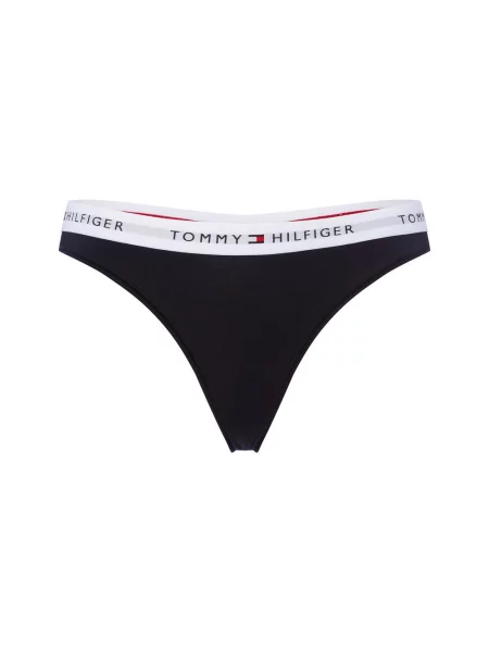 Tommy Hilfiger Stringi Kobiety Dżersej niebieski|biały jednolity S/M białe