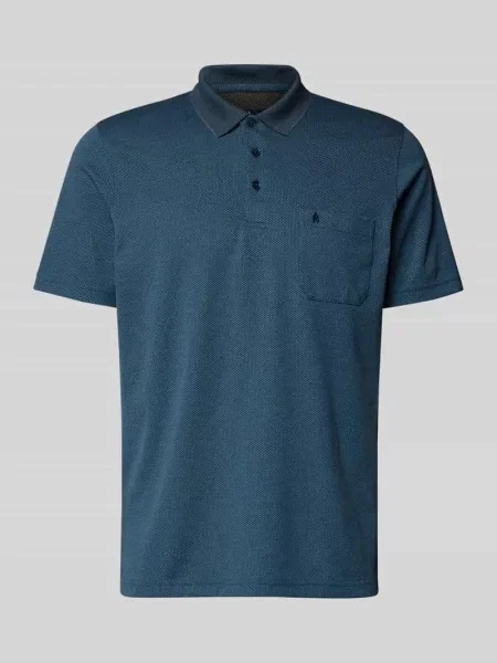 Ragman Koszulka Polo Z Pikowanym Wzorem blau granatowe
