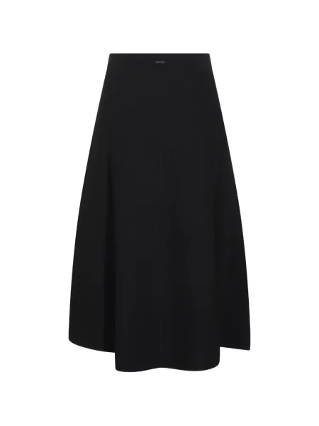 Fustă midi Max Mara în linie A negru