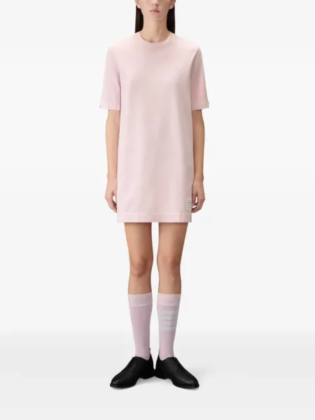 Rochie tip cămașă Thom Browne din jerseu roz