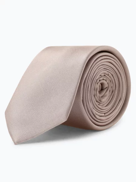 Finshley & Harding krawat z jedwabiu Mężczyźni Jedwab jednolity ONE SIZE beżowy