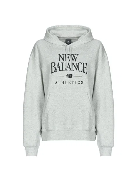 Hanorac cu glugă New Balance din fleece gri