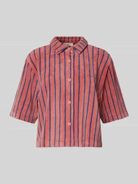 T-shirt z listwą guzikową na całej długości pomarańczowa