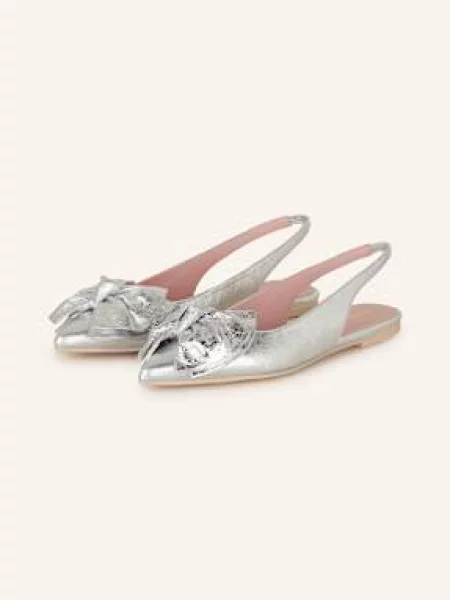 Pretty Ballerinas Baleriny Z Odkrytą Piętą Chandra silber srebrne