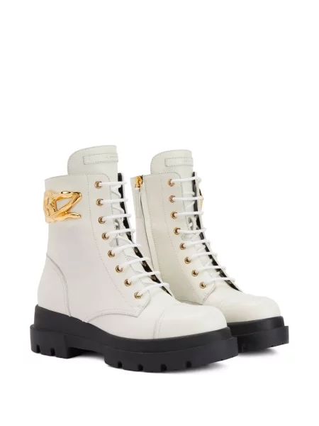 Cizme scurte Giuseppe Zanotti din piele alb