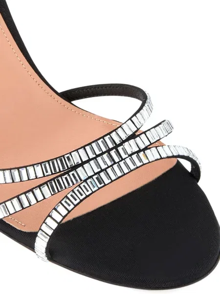 Sandale Aquazzura slingback de cristal negru