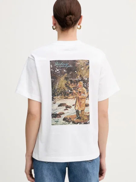 Barbour tricou din Kirby alb