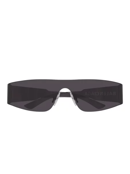 Lniane okulary przeciwsłoneczne Balenciaga Shield czarne