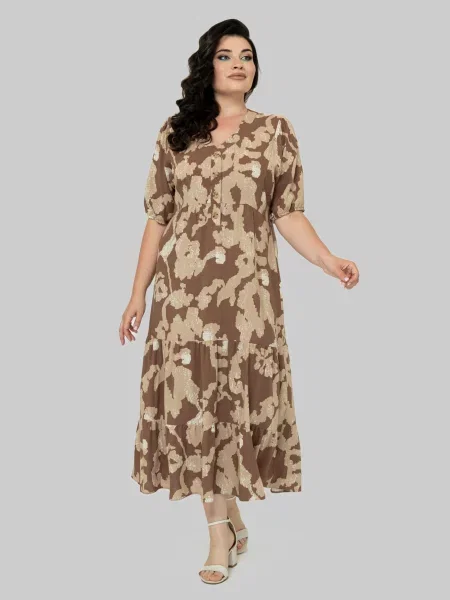 Сукня міді All Posa бежевий