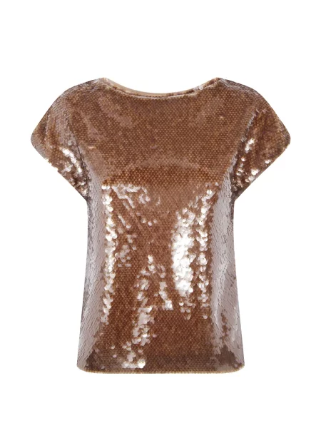 Tricou Alberta Ferretti cu paiete maro