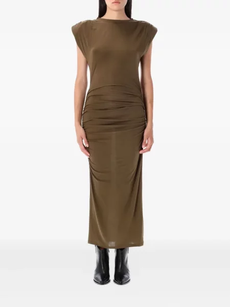 Rochie midi Marant Etoile până la genunchi de costum maro