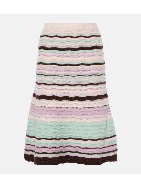 Fustă midi Susan Fang cu dungi până la genunchi