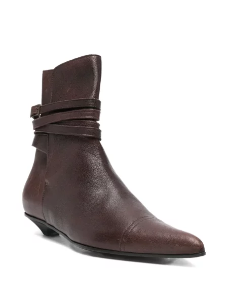Kožené zkrácené polokozačky Romeo Gigli Pre-owned hnědé