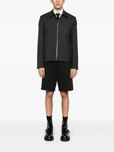 Vlněná s límcem bomber bunda Givenchy šedá