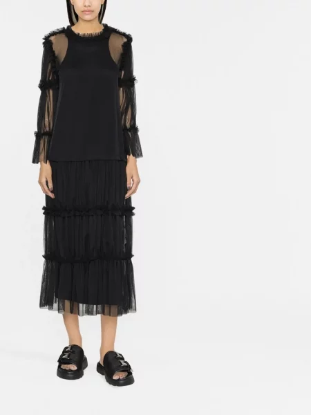 Skaidrus ilgas palaidinė Mm6 Maison Margiela juoda