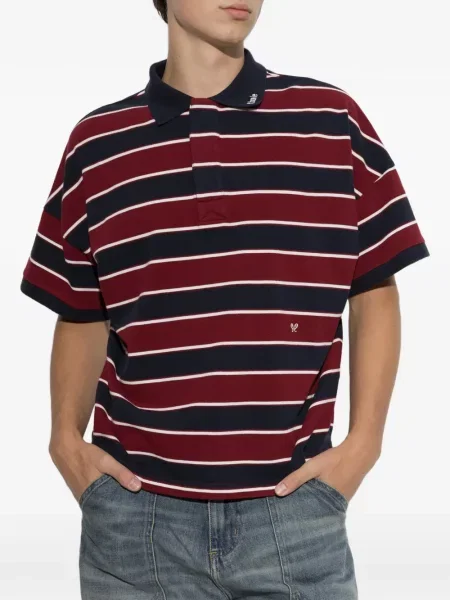 Tricou polo Rhude cu dungi roșu