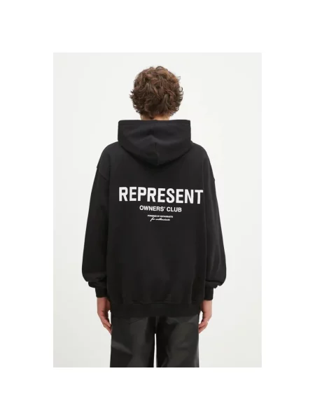 Bluza z kapturem Represent z kapturem z nadrukiem czarna