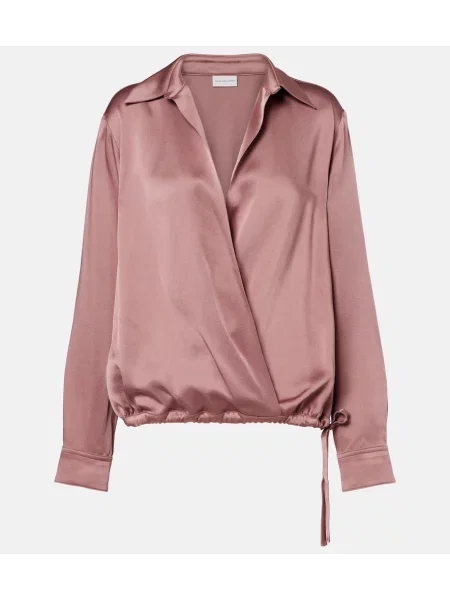 Top Dries Van Noten din satin roz