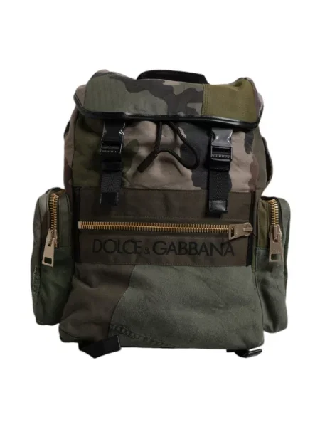 Lniana torba Dolce And Gabbana pleciona zielona