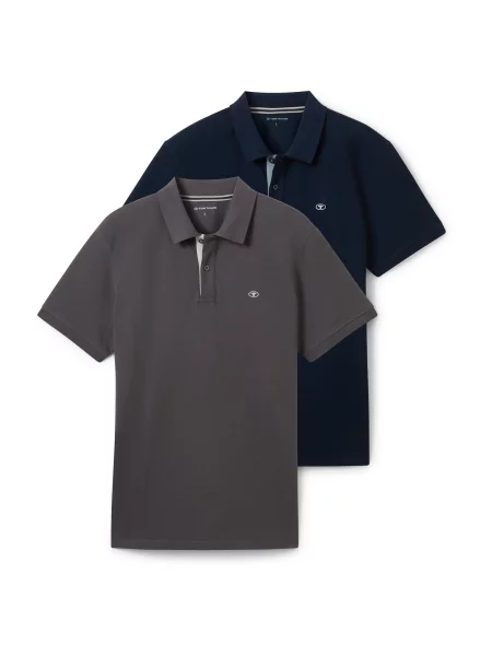 TOM TAILOR Tricou albastru marin / albastru deschis / pământiu / deschis gri