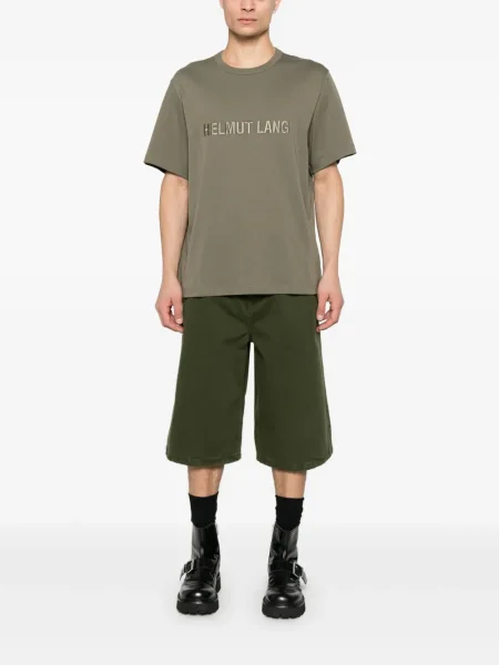 Tricou Helmut Lang cu broderie verde