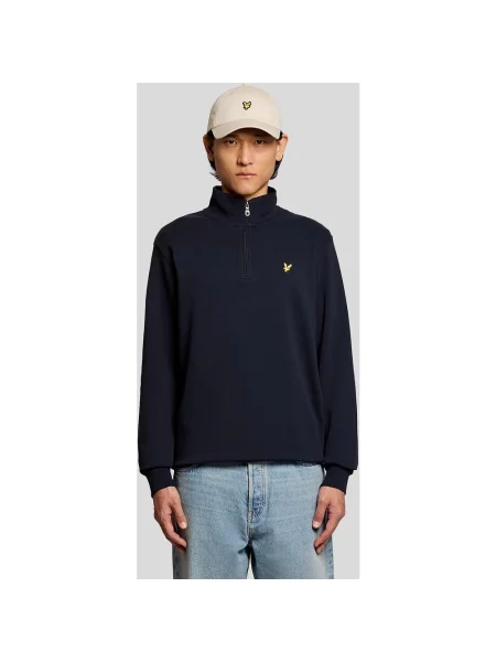 Bluza Lyle & Scott Loopback Half Zip granatowy XS niebieska
