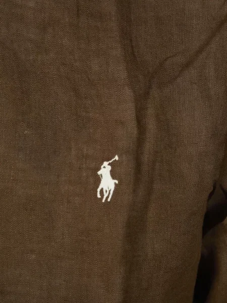 Λινό ριγέ polo Polo Ralph Lauren με κέντημα πράσινο
