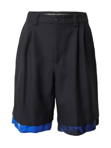 Versace Jeans Couture Kalhoty se sklady v pase modrá / černá bílá