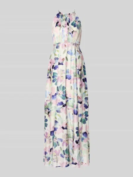 Długa sukienka z satyny z wiązanym paskiem Jake*s Cocktail