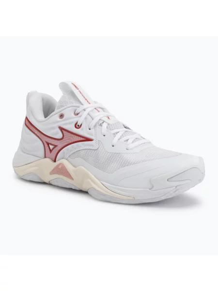 Кросівки волейбольні Mizuno Wave Momentum Elite white/rose elegance/lava falls білі