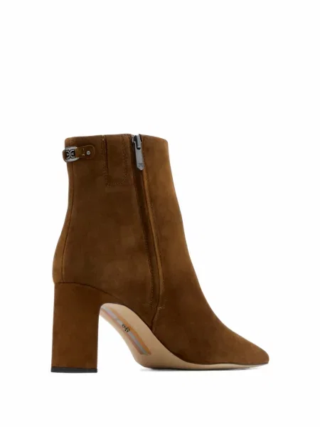 Cizme scurte Sam Edelman din piele de căprioară maro