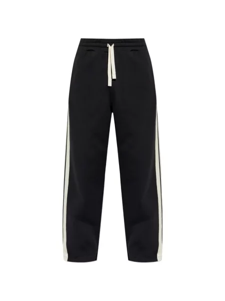 Pantaloni Palm Angels cu dungi cu imagine alergare negru