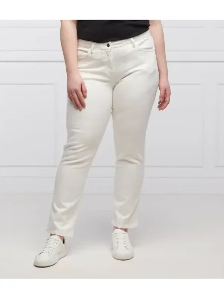 Persona by Marina Rinaldi Pantaloni RAFIA Plus size alb