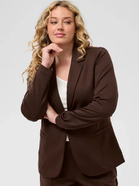 KAFFE CURVE Blejzer KC Jenna tmavohnedá