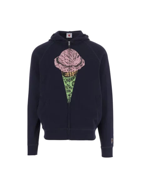 Bluza z kapturem Icecream z kapturem z logo niebieska