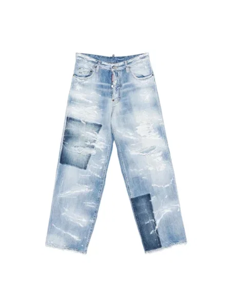 Jeansy Dsquared2 z przetarciami niebieskie