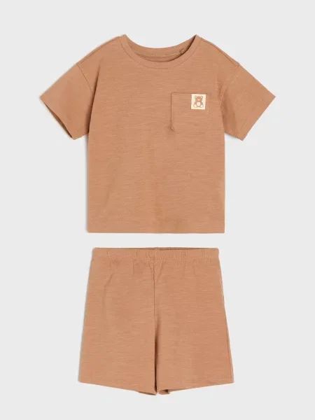 Sinsay oversize pyžamo s kapsičkou hnědá