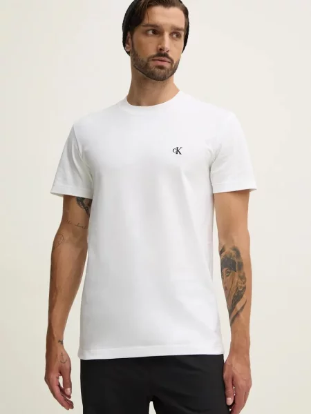 Koszulka Calvin Klein Jeans z krótkim rękawem biała