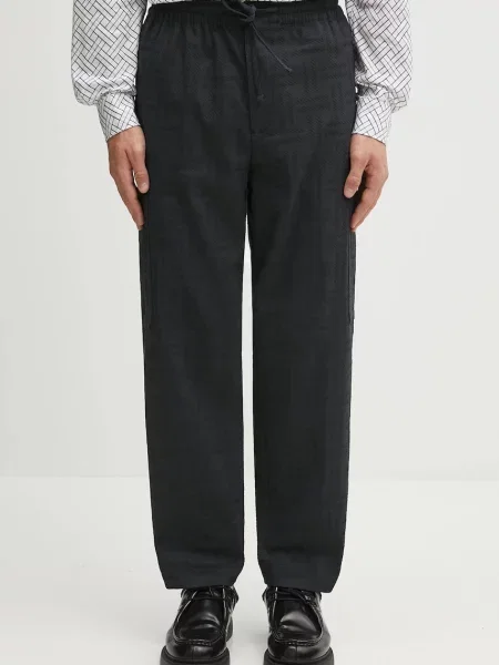 Kenzo pantaloni Weave Cargo Jogpant drept negru