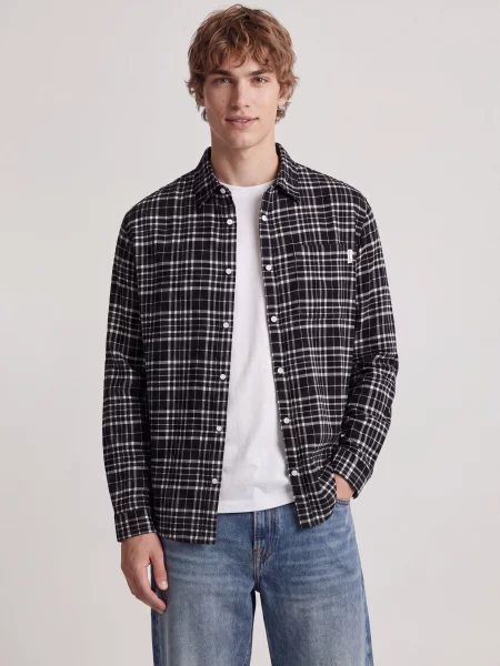 Сорочка в клітинку JACK & JONES FREDERIKSBERG FLANNEL SHIRT L чорний