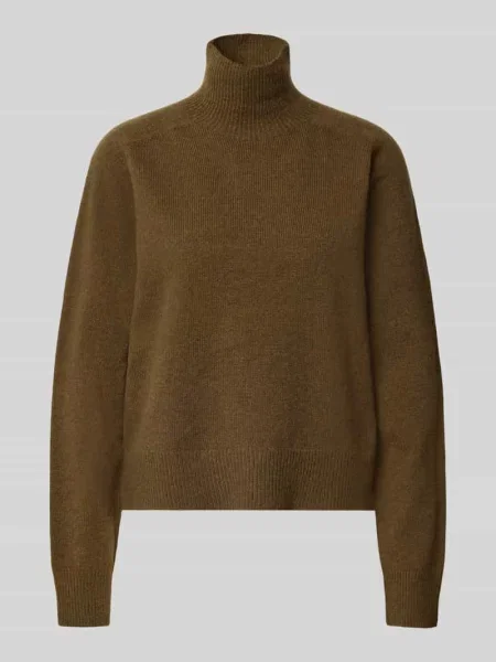 Sweter z dzianiny ze stójką model LYZIMA' Drykorn oliwkowy